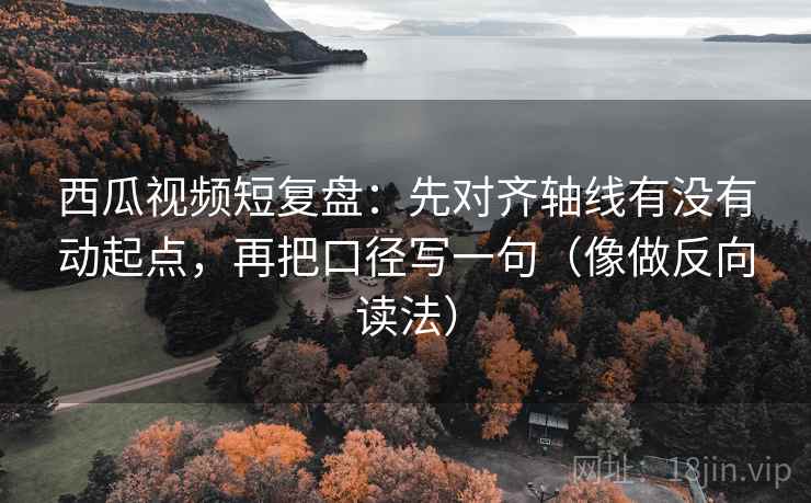 西瓜视频短复盘：先对齐轴线有没有动起点，再把口径写一句（像做反向读法）