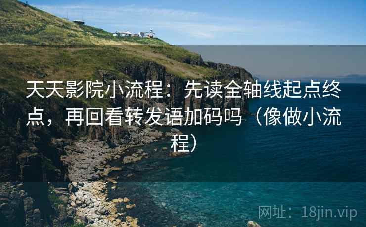 天天影院小流程：先读全轴线起点终点，再回看转发语加码吗（像做小流程）