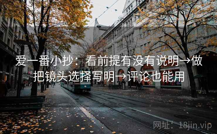 爱一番小抄：看前提有没有说明→做把镜头选择写明→评论也能用