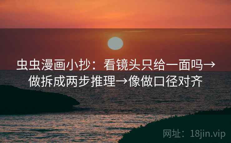 虫虫漫画小抄：看镜头只给一面吗→做拆成两步推理→像做口径对齐