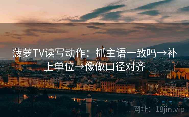 菠萝TV读写动作：抓主语一致吗→补上单位→像做口径对齐